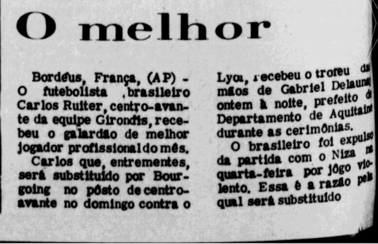 Ruiter melhor do mês Bordeaux