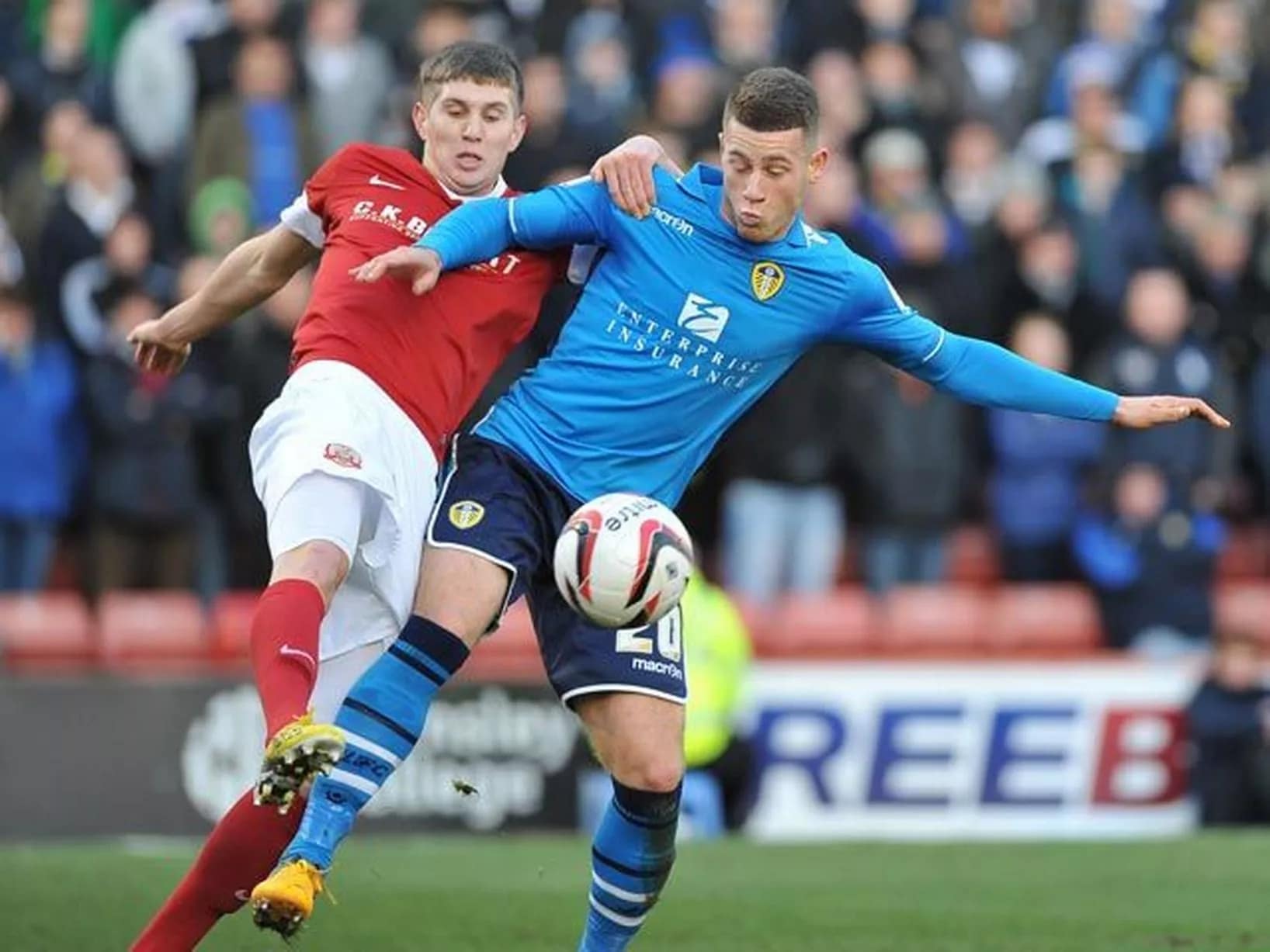 Stones playing for Barnsley against Ross Barkley