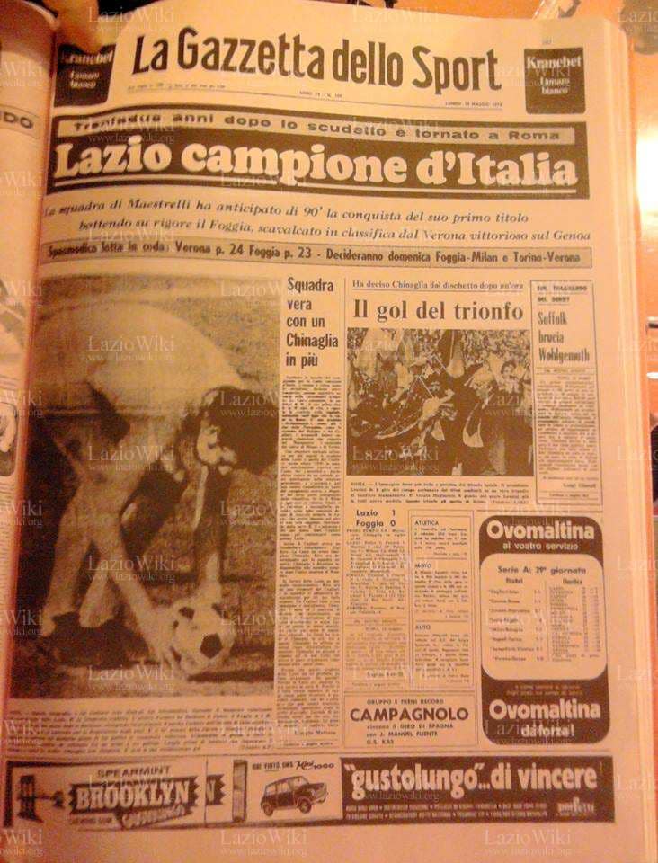 Gazzetta dello Sport Lazio 1974