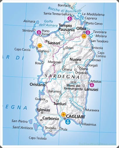 Sardinia Map
