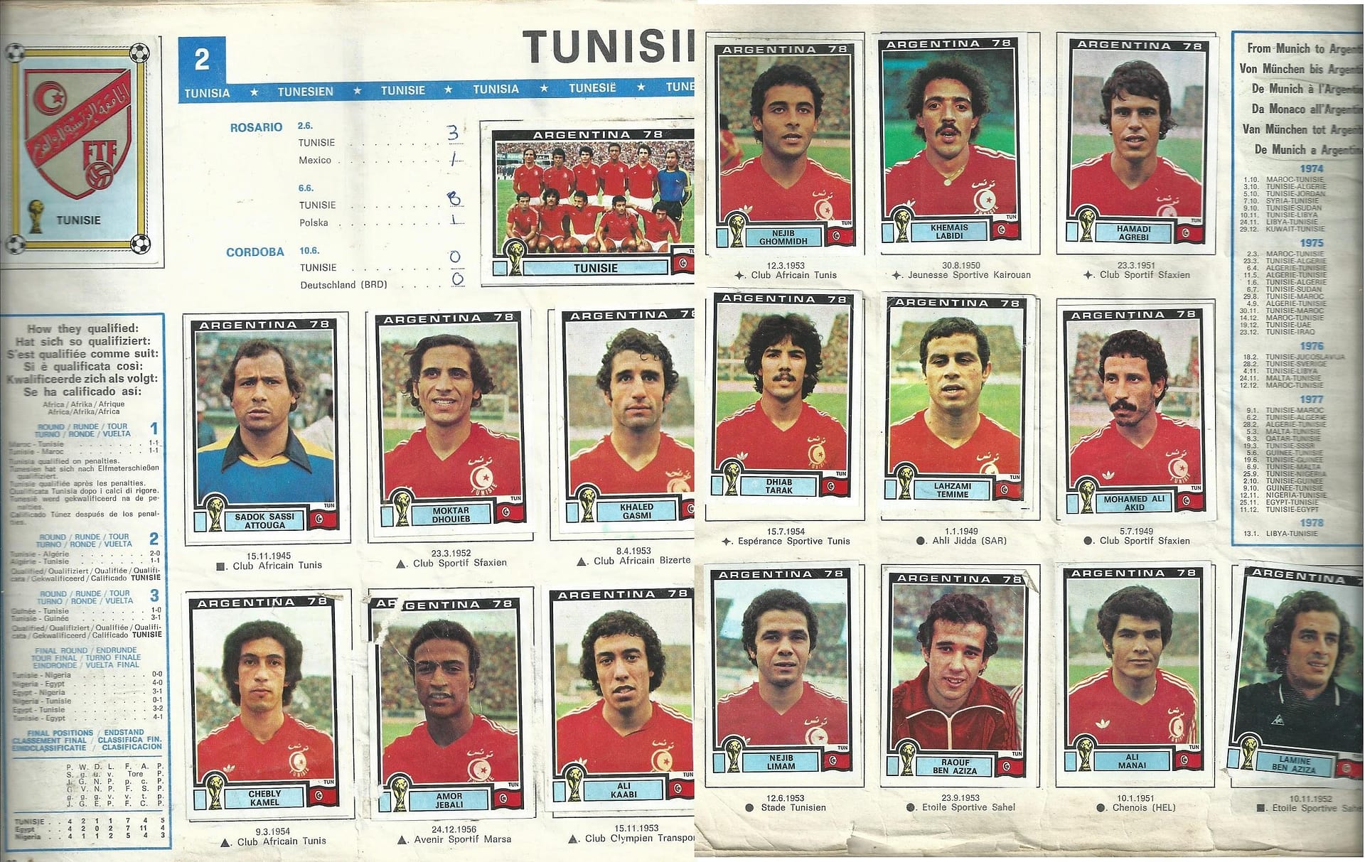 Stickers Tunisia 1978
