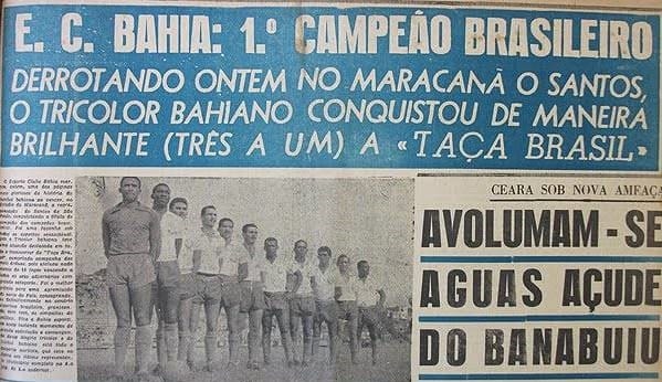 Bahia Jornal Campeão Taça Brasil