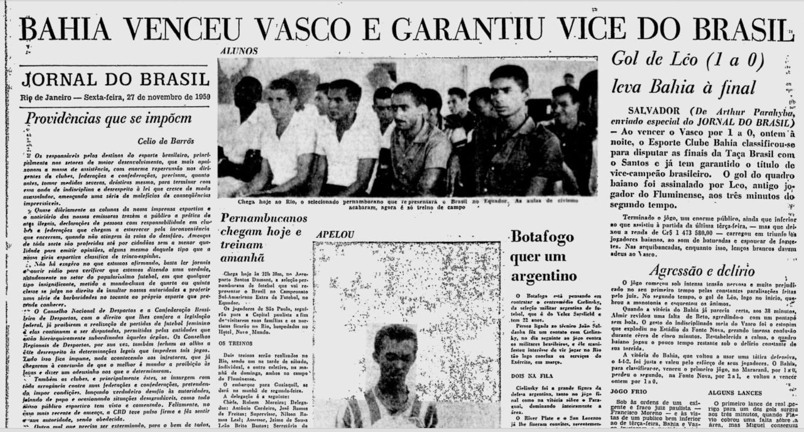 Jornal do Brasil Bahia Vasco Santos 1959