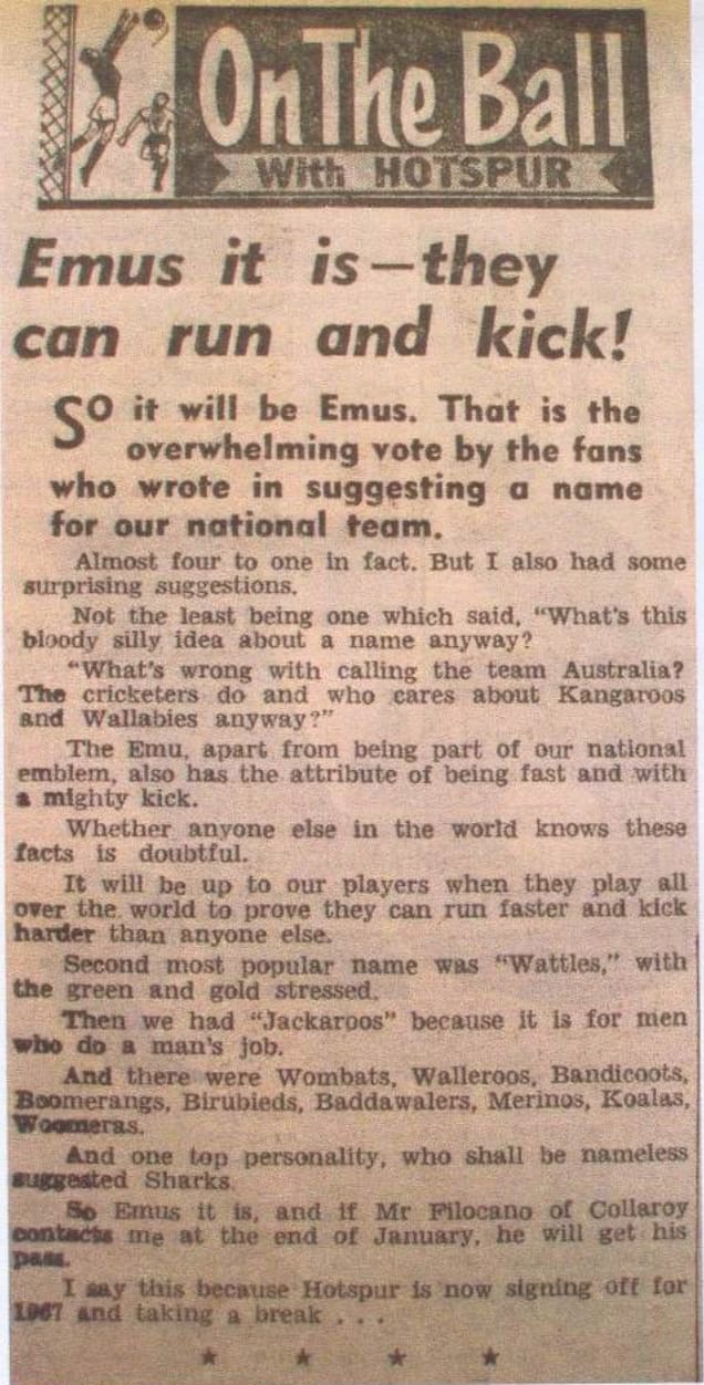 Daily Mirror Socceroos 1972