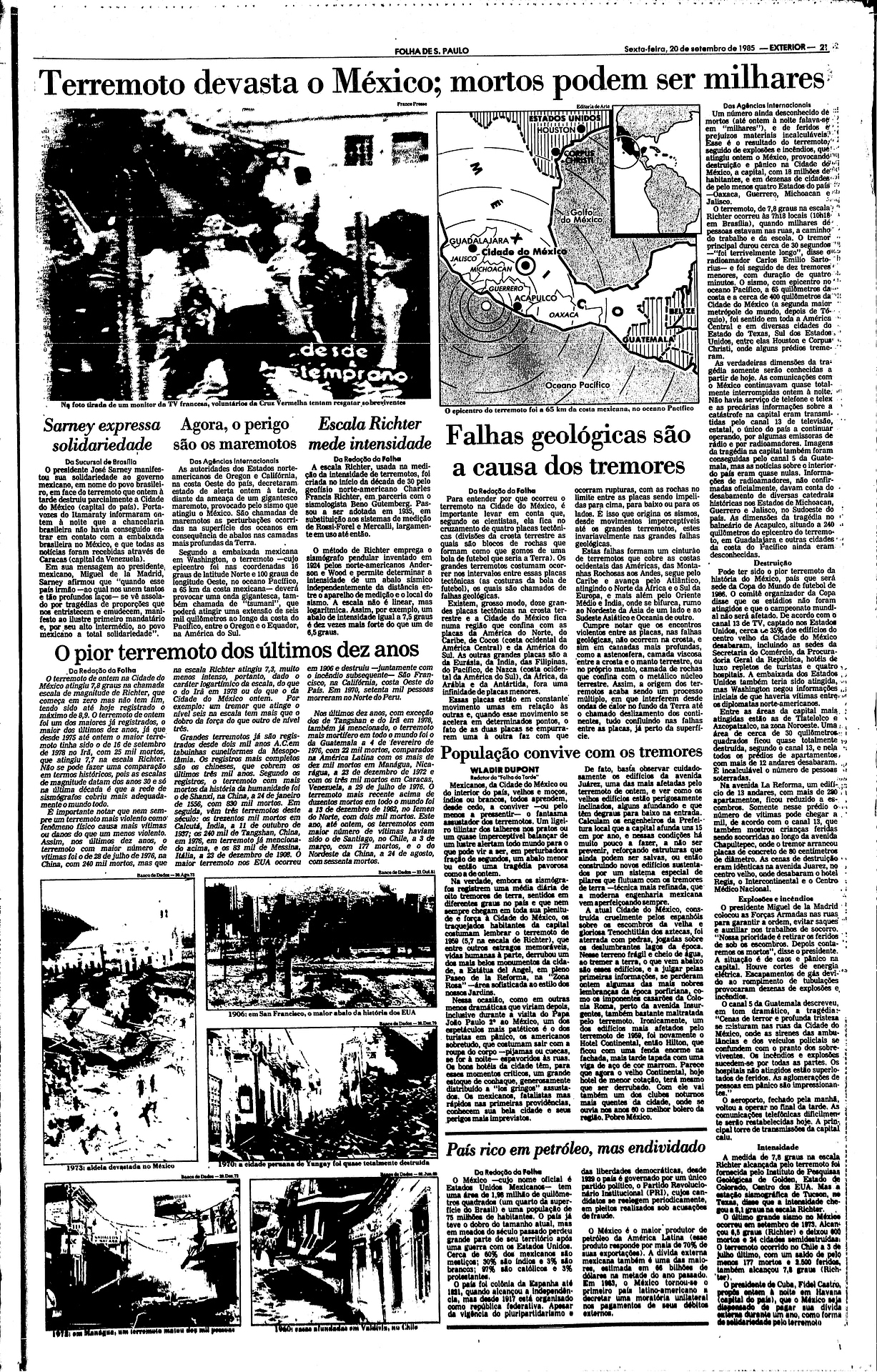 Folha Terremoto 1985 México
