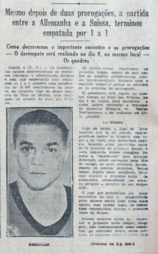 Folha da Manhã Alemanha Suíça 1938