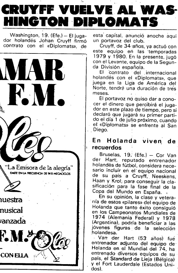 Cruyff vuelve Washington Mundo Deportivo